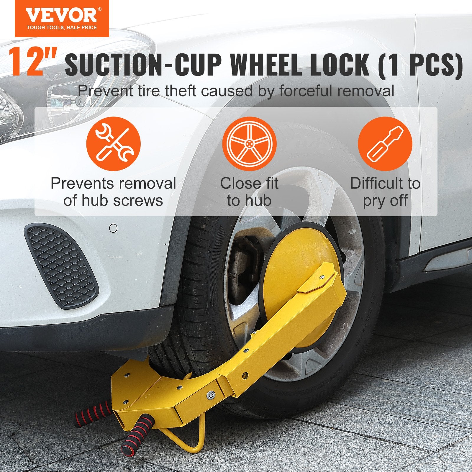 Tool Sockets: VEVOR Wheel Lock Clamp, 1 Pack Trailer Wheel Lock, Heavy-Duty Anti Theft Tire Lock, Adjustable Tire Boot Lock Tire Claw, Trailer Wheel Locks for RV Trailers, Cars, Trucks, SUVs