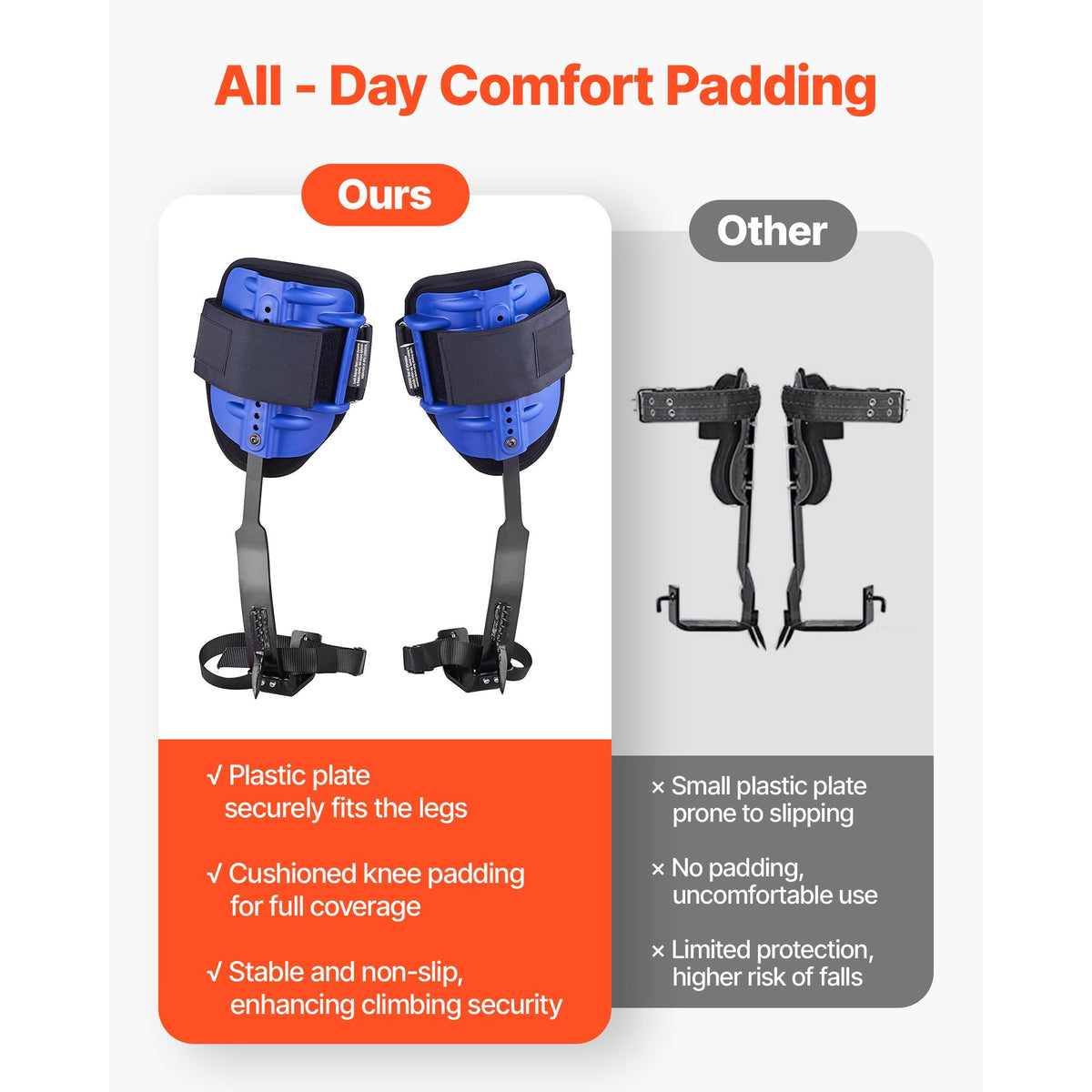 Tree Climbing Spikes Set, Height-Adjustable Tree Climbing Gear with Straps & Harness, 159 kg Load Capacity, Heavy Duty Steel Climb Spurs Arborist Equipment for Fruit Picking Hunting