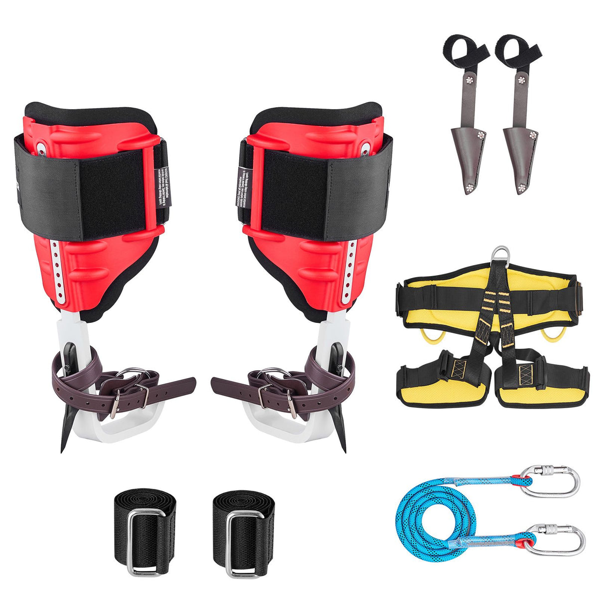 Tree Climbing Spikes Set, Height-Adjustable Tree Climbing Gear with Straps & Spike Protectors, 159 kg Load Capacity, Durable Aluminum Climb Spurs Arborist Equipment for Fruit Picking Hunting