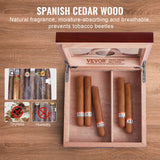 Humidifiers: VEVOR Cigar Humidor, Glass Top Cigar Humidor Box, Handmade Spanish Cedar Wood Cigar Desktop Box, Cigar Storage Case with Humidifier, Hygrometer, Divider and Accessory Drawer, 20-35 Cigars