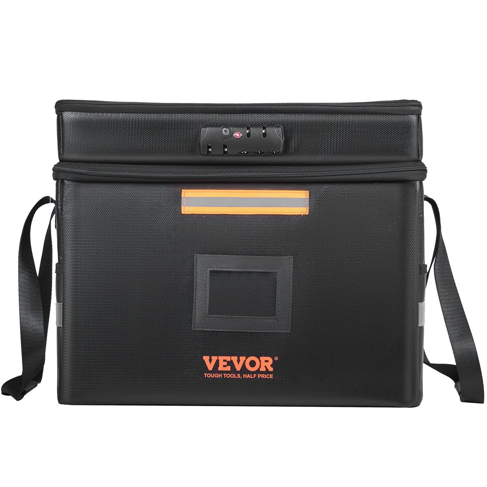 Cosmetic & Toiletry Bags: VEVOR Fireproof Document Box, Fireproof Document Bag with Lock 2000_, Fireproof and Waterproof File Box 450x140x315 mm with Zipper & Handle, for Money, Documents, Jewelry and Passport