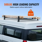 Cross Bar: VEVOR 2 Bars Van Roof Ladder Rack 500 LBS Adjustable 35.8" to 57.5" Alloy Steel