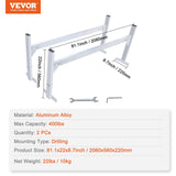 Cross Bar: VEVOR Van Roof Ladder Rack, 2 Bars Aluminum Alloy Roof Ladder Racks, 181 kg Capacity Rain-Gutter Van Roof Rack, Adjustable Length 1300-2060 mm, Van Ladder Rack for Van, Cargo, Trailer
