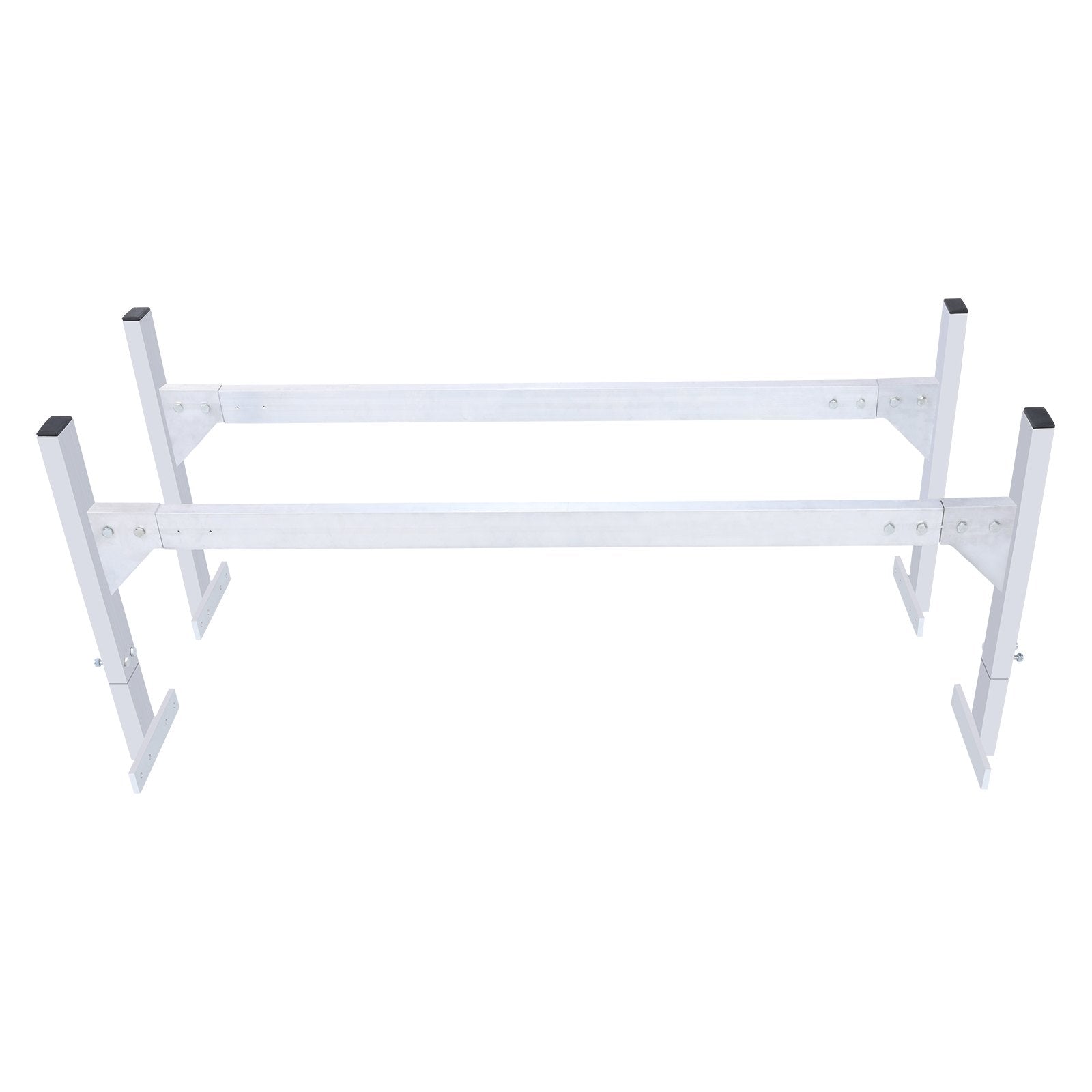 Van Roof Ladder Rack, 2 Bars Aluminum Alloy Roof Ladder Racks, 181 kg Capacity Rain-Gutter Van Roof Rack, Adjustable Length 1300-2060 mm, Van Ladder Rack for Van, Cargo, Trailer