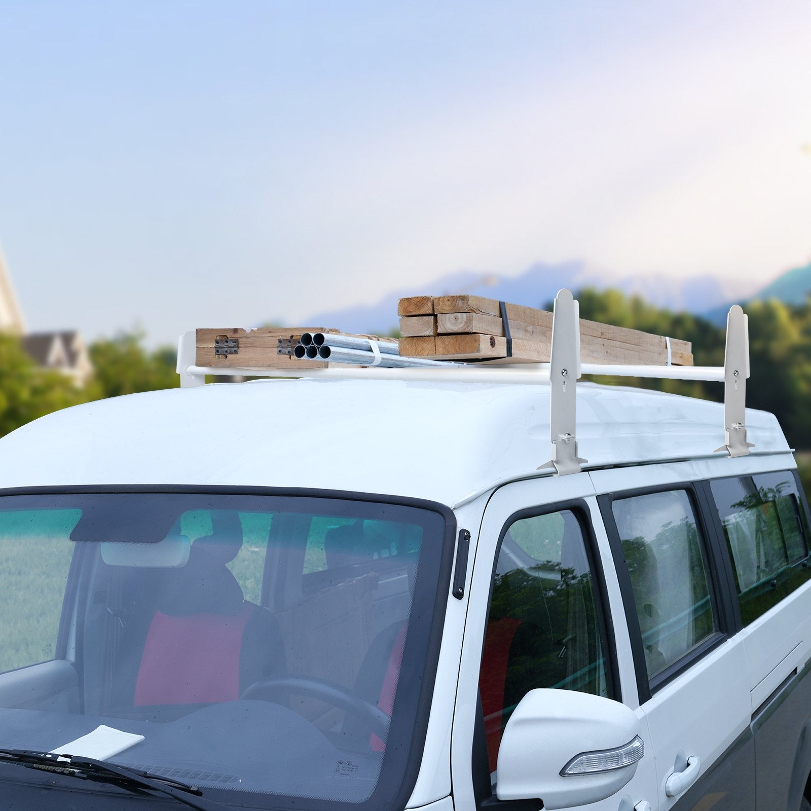 Cross Bar: VEVOR 2-Bar Van Roof Ladder Rack Alloy Adjustable 47.2"-78.7" for Full-Size Vans