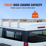 Cross Bar: VEVOR Van Roof Ladder Rack, 3 Bars Alloy Steel Roof Racks, 750 LBS Capacity Rain-Gutter Roof Rack, Adjustable Length 40.2" to 74.8", Van Ladder Rack Compatible with Chevrolet Express, GMC Savana, etc