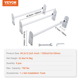Cross Bar: VEVOR Van Roof Ladder Rack, 3 Bars Alloy Steel Roof Racks, 750 LBS Capacity Rain-Gutter Roof Rack, Adjustable Length 40.2" to 74.8", Van Ladder Rack Compatible with Chevrolet Express, GMC Savana, etc