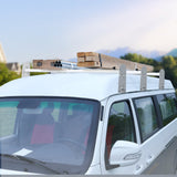 Cross Bar: VEVOR Van Roof Ladder Rack, 3 Bars Alloy Steel Roof Racks, 750 LBS Capacity Rain-Gutter Roof Rack, Adjustable Length 40.2" to 74.8", Van Ladder Rack Compatible with Chevrolet Express, GMC Savana, etc