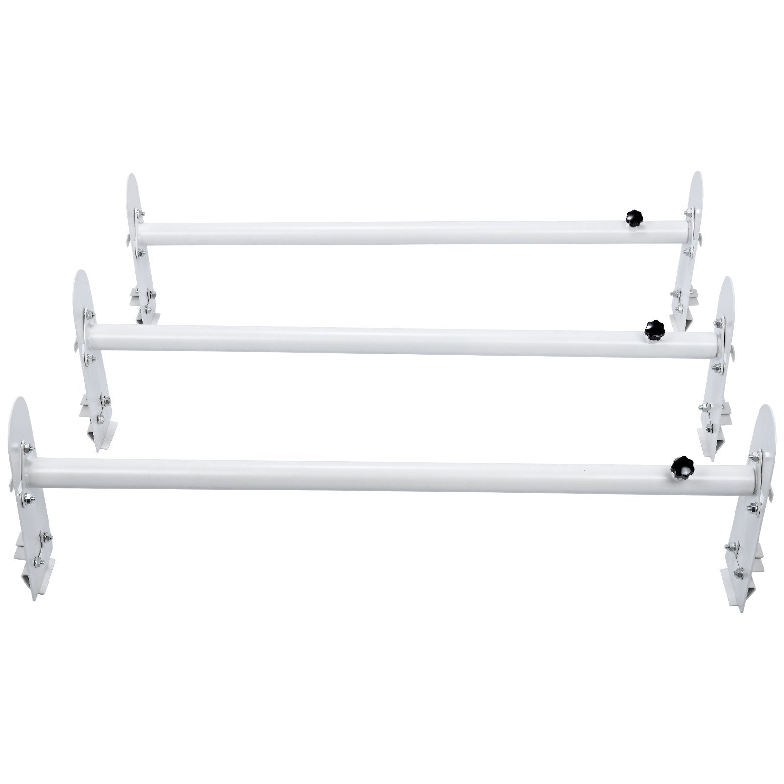 Van Roof Ladder Rack, 3 Bars Alloy Steel Roof Racks, 750 LBS Capacity Rain-Gutter Roof Rack, Adjustable Length 40.2" to 74.8", Van Ladder Rack Compatible with Chevrolet Express, GMC Savana, etc