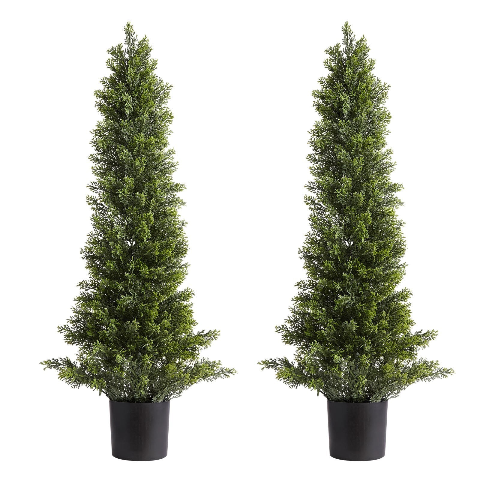 Artificial Trees: VEVOR Artificial Topiary Cedar Trees, 2 Set 914mm Faux Pine Shrubs Plants, Fake Silk Tree Look Real, Easy Assembly for Decor Front Porch Outdoor Patio Garden Balcony Backyard Indoor Office