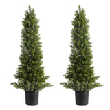Artificial Trees: VEVOR Artificial Topiary Cedar Trees, 2 Set 914mm Faux Pine Shrubs Plants, Fake Silk Tree Look Real, Easy Assembly for Decor Front Porch Outdoor Patio Garden Balcony Backyard Indoor Office