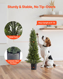 Artificial Trees: VEVOR Artificial Topiary Cedar Trees, 2 Set 914mm Faux Pine Shrubs Plants, Fake Silk Tree Look Real, Easy Assembly for Decor Front Porch Outdoor Patio Garden Balcony Backyard Indoor Office