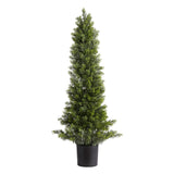 Artificial Trees: VEVOR Artificial Topiary Cedar Trees, 2 Set 914mm Faux Pine Shrubs Plants, Fake Silk Tree Look Real, Easy Assembly for Decor Front Porch Outdoor Patio Garden Balcony Backyard Indoor Office