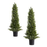 Artificial Trees: VEVOR Artificial Topiary Cedar Trees, 2 Set 914mm Faux Pine Shrubs Plants, Fake Silk Tree Look Real, Easy Assembly for Decor Front Porch Outdoor Patio Garden Balcony Backyard Indoor Office
