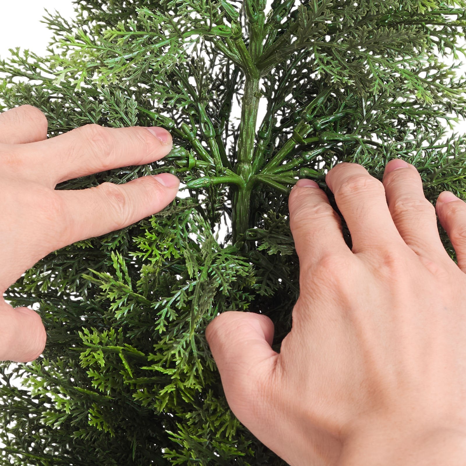 Artificial Trees: VEVOR Artificial Topiary Cedar Trees, 2 Set 914mm Faux Pine Shrubs Plants, Fake Silk Tree Look Real, Easy Assembly for Decor Front Porch Outdoor Patio Garden Balcony Backyard Indoor Office