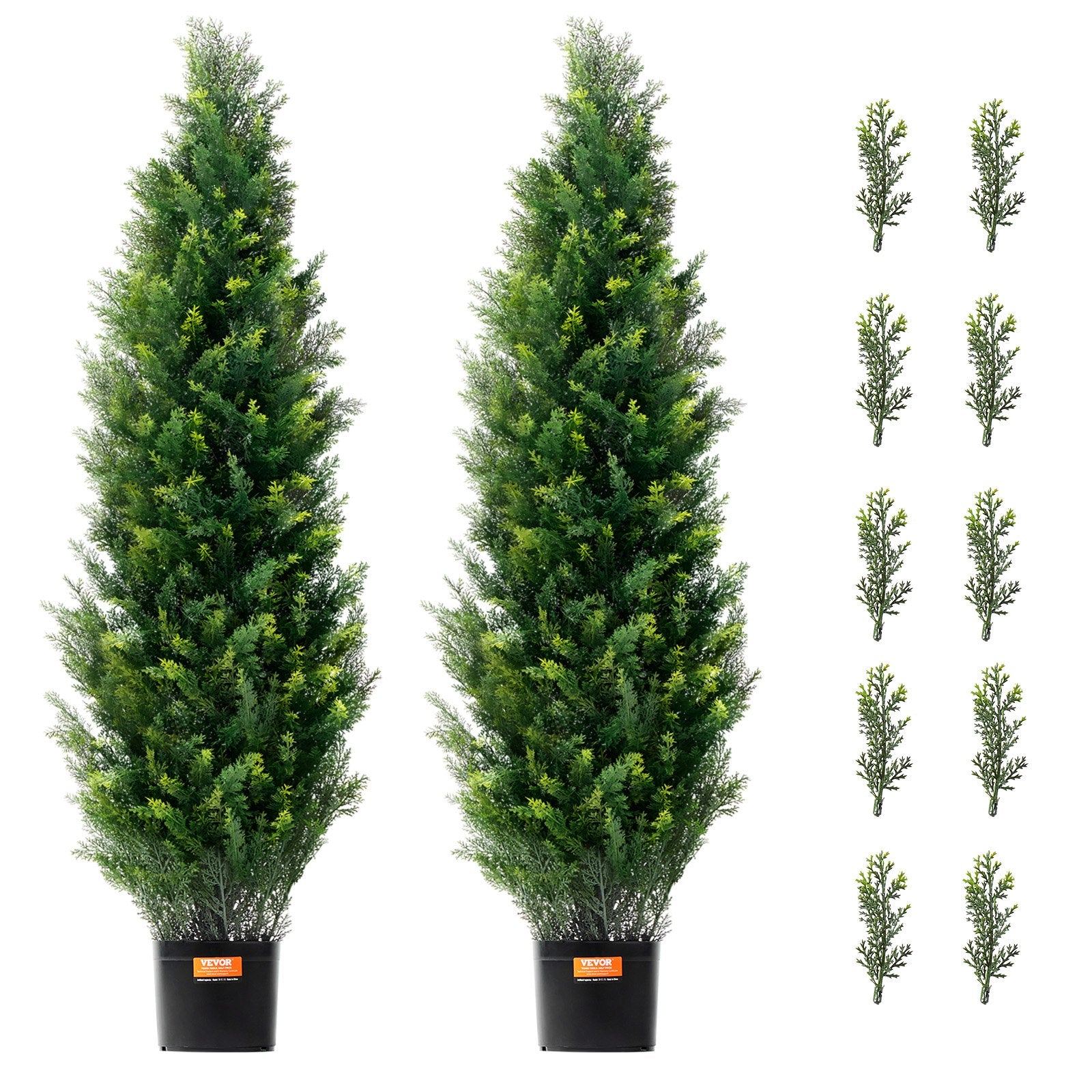 Canopies & Gazebos: VEVOR 2 Pack 4' Artificial Cedar Topiary Tree Faux Plant UV Decor In/Outdoor