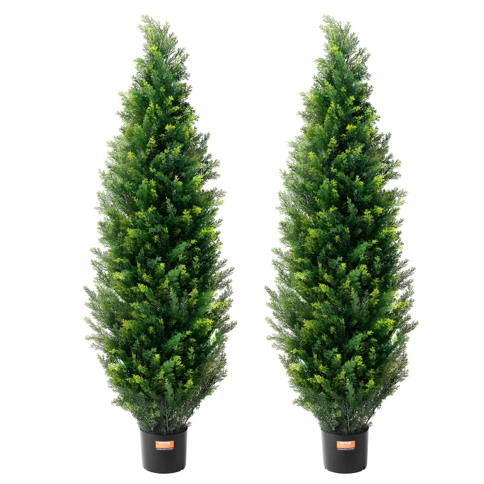 Garden Ornaments: VEVOR 2 Pack 5' Artificial Cedar Topiary Tree Faux Plant UV Decor In/Outdoor