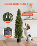 Artificial Trees: VEVOR Artificial Topiary Cedar Trees, 2 Set 1524mm Faux Pine Shrubs Plants, Fake Silk Tree Look Real, Easy Assembly for Decor Front Porch Outdoor Patio Garden Balcony Backyard Indoor Office