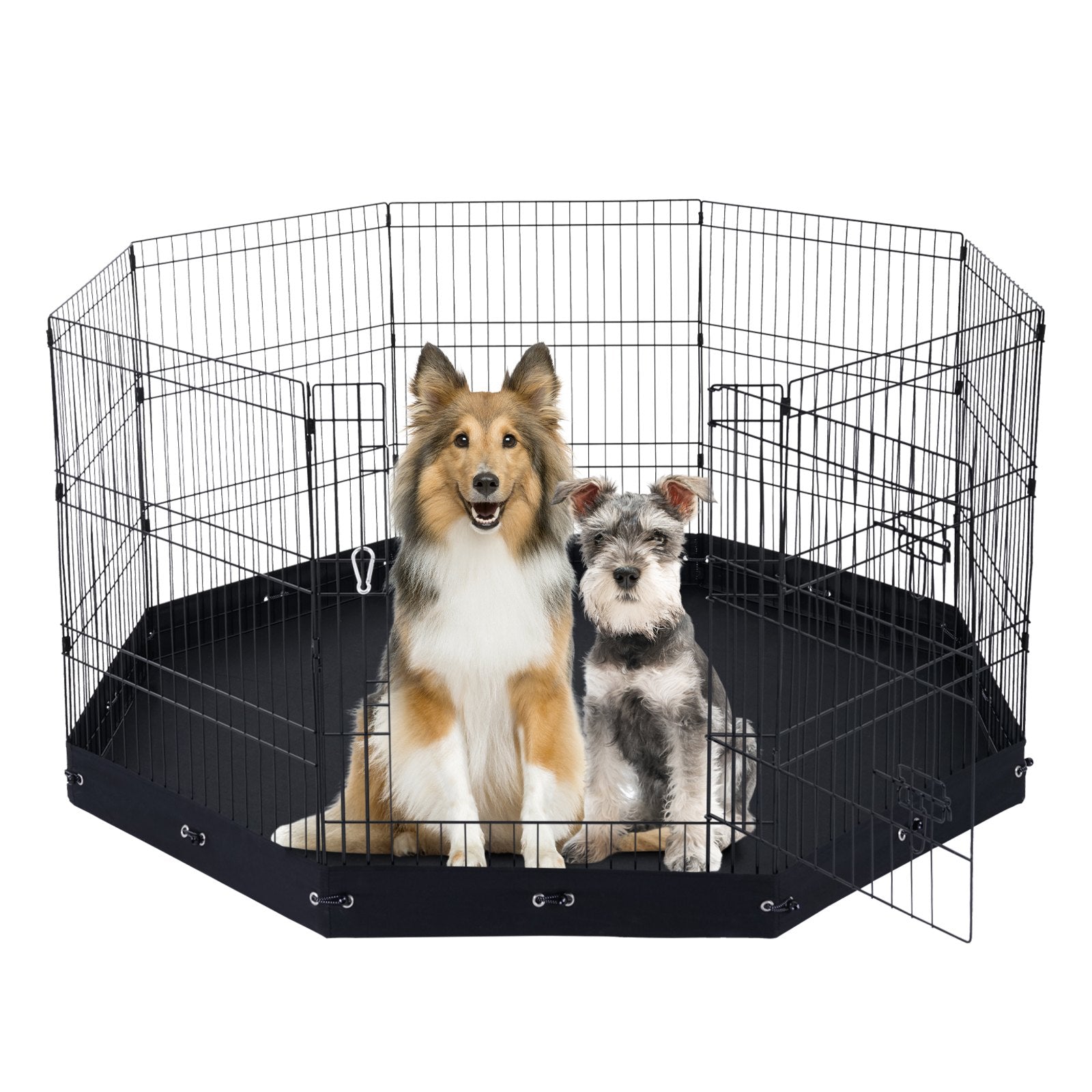 Dog Playpens & Gates: VEVOR Dog Playpen, 8 Pcs 30"H x 24"W Panels Foldable Metal Pet Exercise Pen, Dog Fence Indoor and Outdoor Pen with Door, 600D Oxford Fabric Bottom Pad, Pet Playpen for Dogs, Cats, Other Small Animals