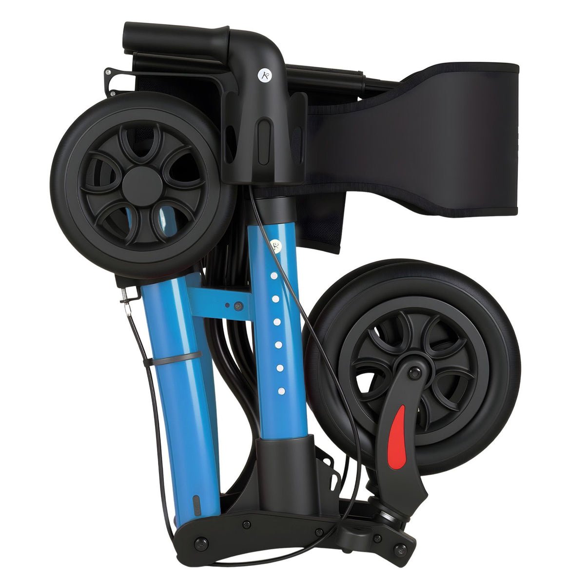 Rollator Walker with Seat for Seniors, Ultra Compact 3-Fold Rolling Walker, Lightweight Aluminum Mobility Walking Aid with PU Solid Wheels, Adjustable Handle, Cup & Cane Holder - Supports 136kg