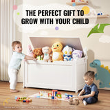 Basketball & Basketball Accessories: VEVOR Kids Toy Storage Bench Wooden Toy Box Chest 32.68 x 17.91 x 24.02" White