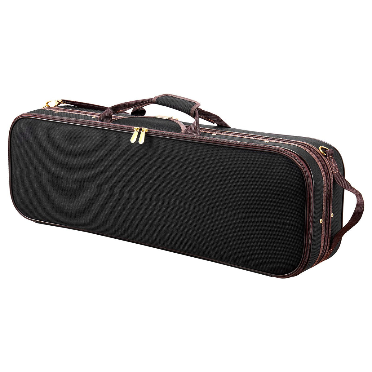 4/4 Full Size Violin Case, Built-in Hygrometer, Lightweight Portable Travel Carrying Bag, with Plush Lining, Shoulder Straps, Anti-Scratch, Professional Oblong Shape, for Violin, Black