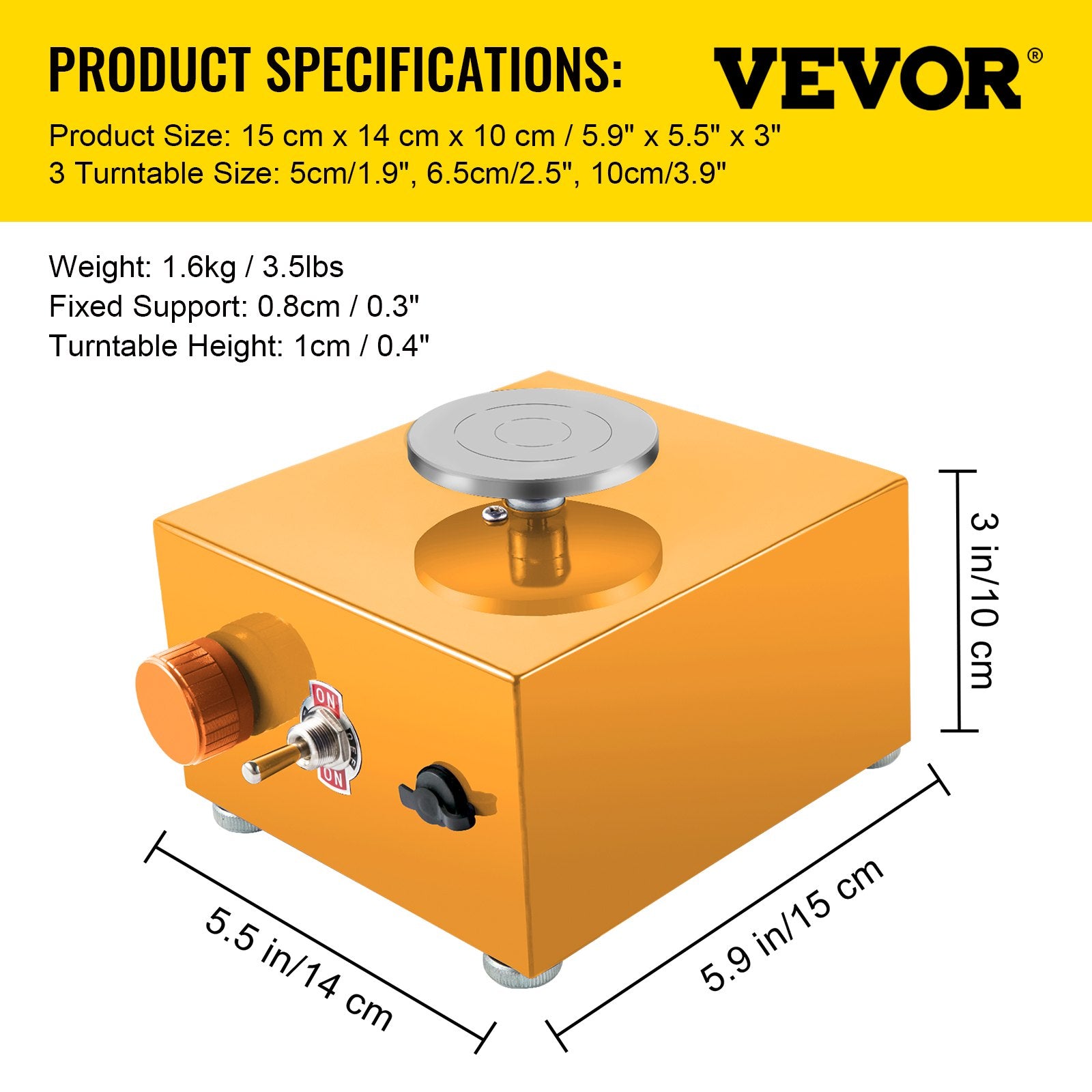 Disposable Cutlery: VEVOR Mini Pottery Wheel, 30W 0-2000 RPM Ceramic Wheel, Adjustable Speed DIY Clay Machines, Electric Sculpting Kits with 3 Turntables Trays and 16pcs Tools for Art Craft Work Molding Gift and Home DIY