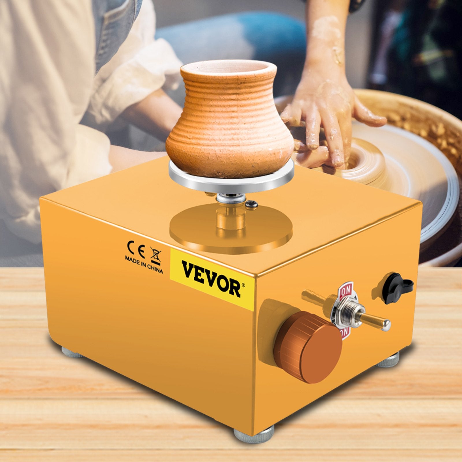 Disposable Cutlery: VEVOR Mini Pottery Wheel, 30W 0-2000 RPM Ceramic Wheel, Adjustable Speed DIY Clay Machines, Electric Sculpting Kits with 3 Turntables Trays and 16pcs Tools for Art Craft Work Molding Gift and Home DIY