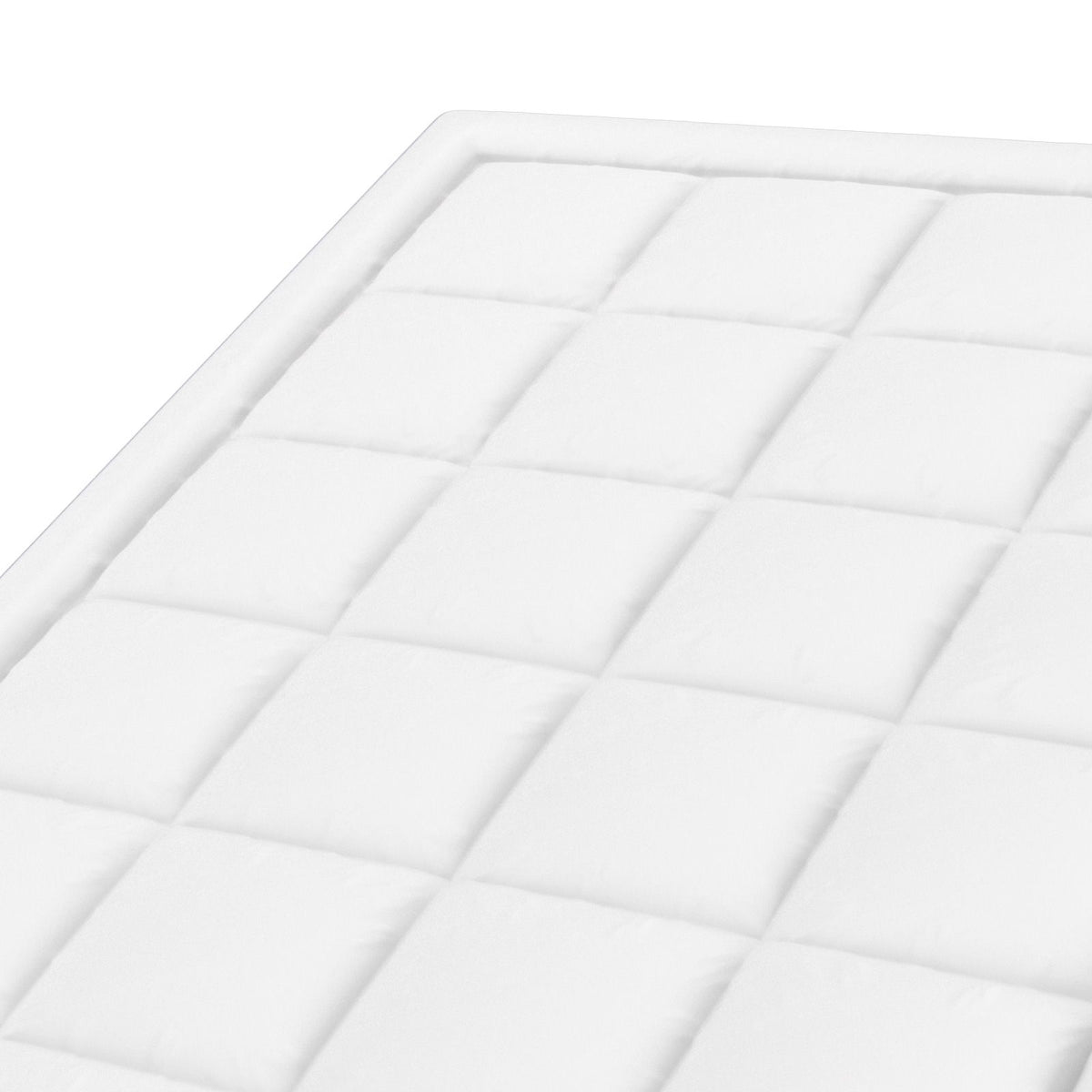 Mattress Topper, Queen Size, 25.4 mm Thickness, Fiber Fill Pad with Detachable & Washable, Comfortable, Supportive, Cooling, Breathable, with Detachable Bedside Pocket for Holding Small Items