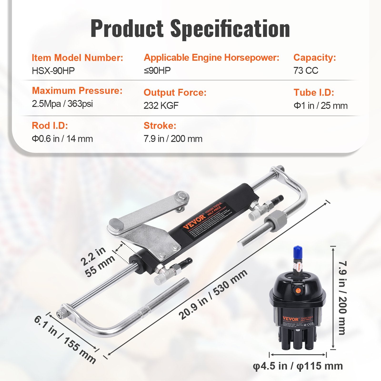 Caravan Accessories: VEVOR Hydraulic Steering Kit 90HP Hydraulic Outboard Steering Kit with Helm Pump Cylinder Marine Steering System Kit