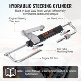 Boating Accessories: VEVOR Hydraulic Outboard Steering Kit, 90HP, Marine Boat Hydraulic Steering System, with Helm Pump Two-Way Lock Cylinder and 24 Feet Hydraulic Steering Hose, for Single Station Single-Engine Boats