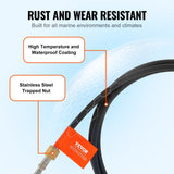Bath Mats & Rugs: VEVOR Boat Steering Cable, 17 Feet Outboard Marine Rotary Steering Cable, 1/2 Ton High Tensile Strength, Steel Steering Wheel Cable Compatible with Most Single-Station Outboard Steering Systems