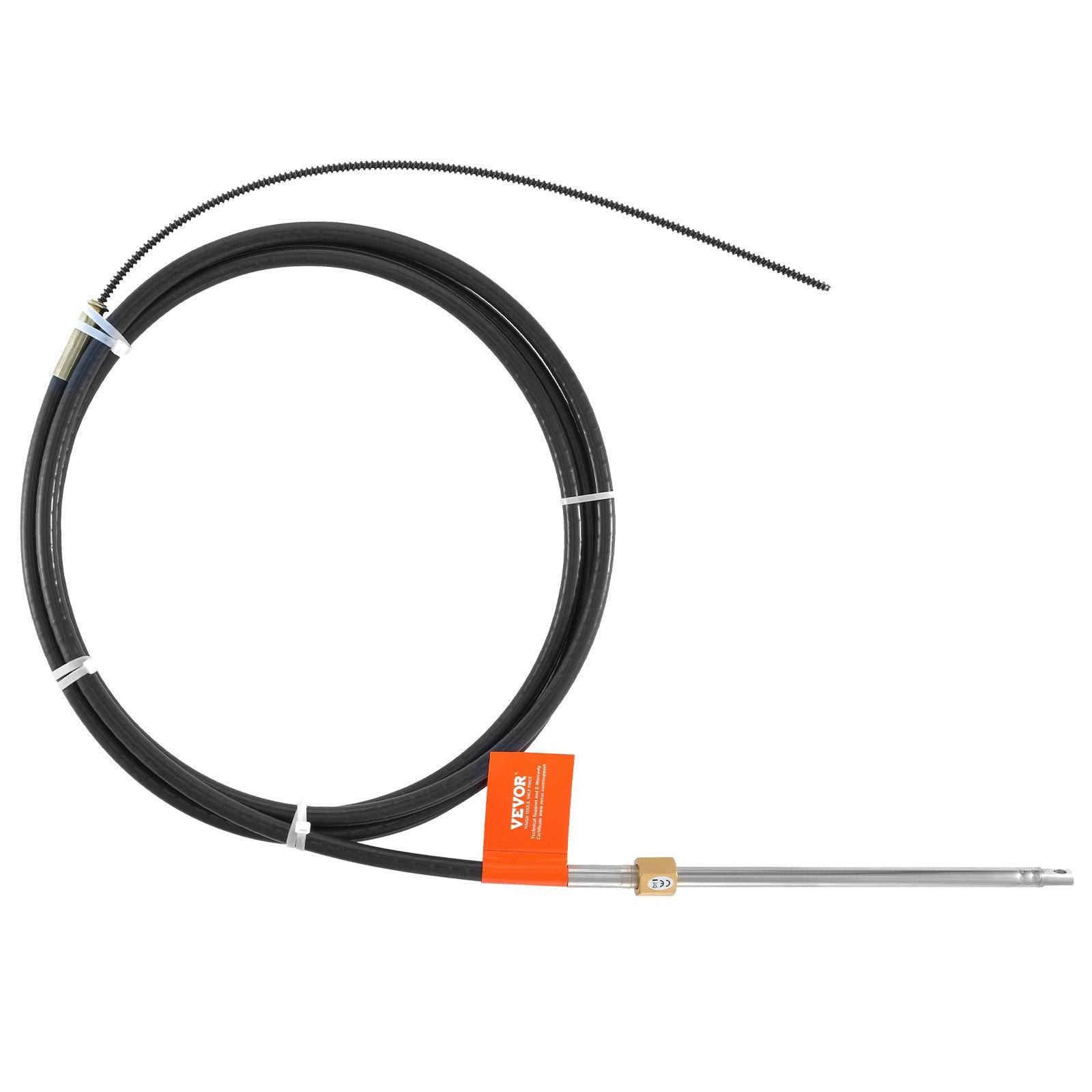 Boat Steering Cable, 17 Feet Outboard Marine Rotary Steering Cable, 1/2 Ton High Tensile Strength, Steel Steering Wheel Cable Compatible with Most Single-Station Outboard Steering Systems
