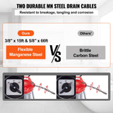 Gardening Tools: VEVOR Drain Cleaner Machine 66FT x 5/8In 250W Sectional Snake Auger Manual Feed