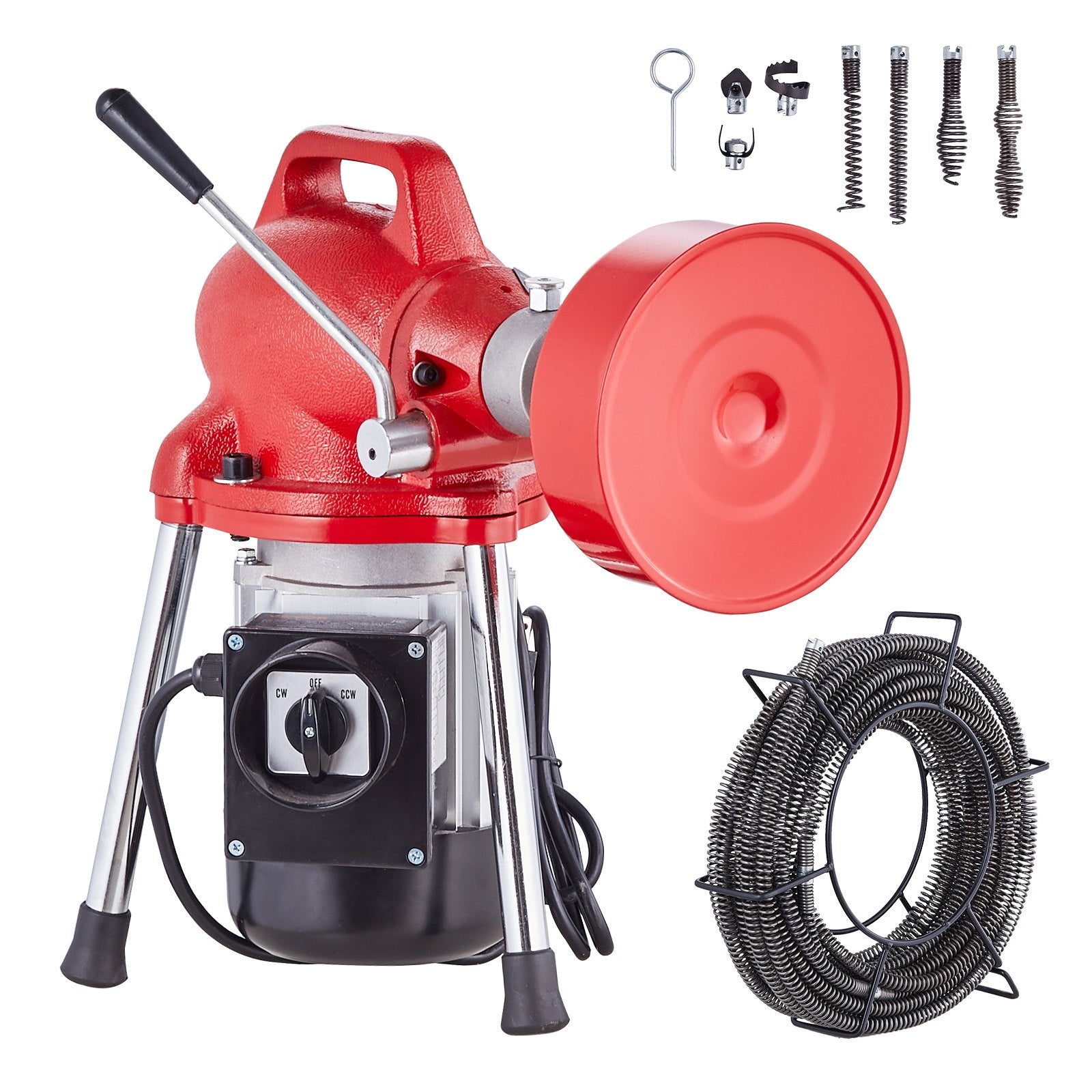 Gardening Tools: VEVOR Drain Cleaner Machine 66FT x 5/8In 250W Sectional Snake Auger Manual Feed