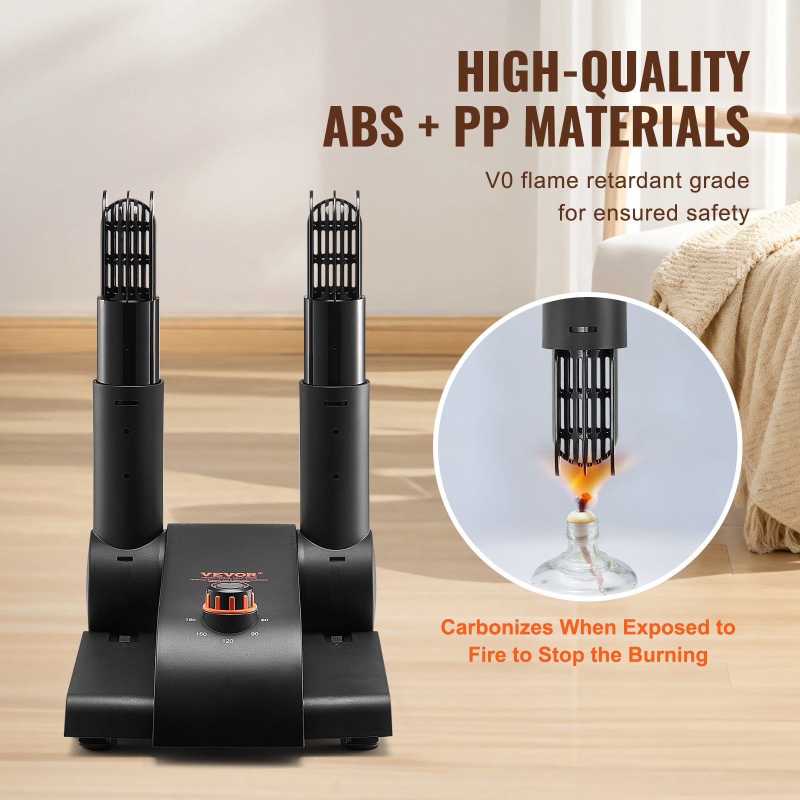 Men's Uggs & Slippers: VEVOR Foldable 2-Tube Shoe Dryer Boot Dryer with Heat Blower Black & Orange