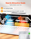 Washing Machines: VEVOR Continuous Sealing Machine, 8-12 mm Seal Width, Automatic Continuous Band Sealer with Digital Temperature Control, Automatic Shutdown, Portable Heat Sealing Machine for 0.06-0.2 mm Plastic Bags