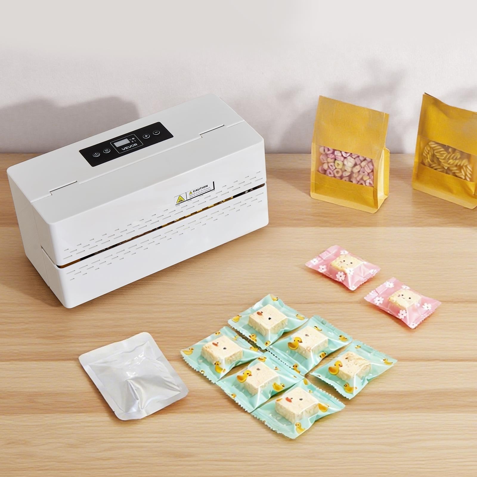 Continuous Sealing Machine, 8-12 mm Seal Width, Automatic Continuous Band Sealer with Digital Temperature Control, Automatic Shutdown, Portable Heat Sealing Machine for 0.06-0.2 mm Plastic Bags