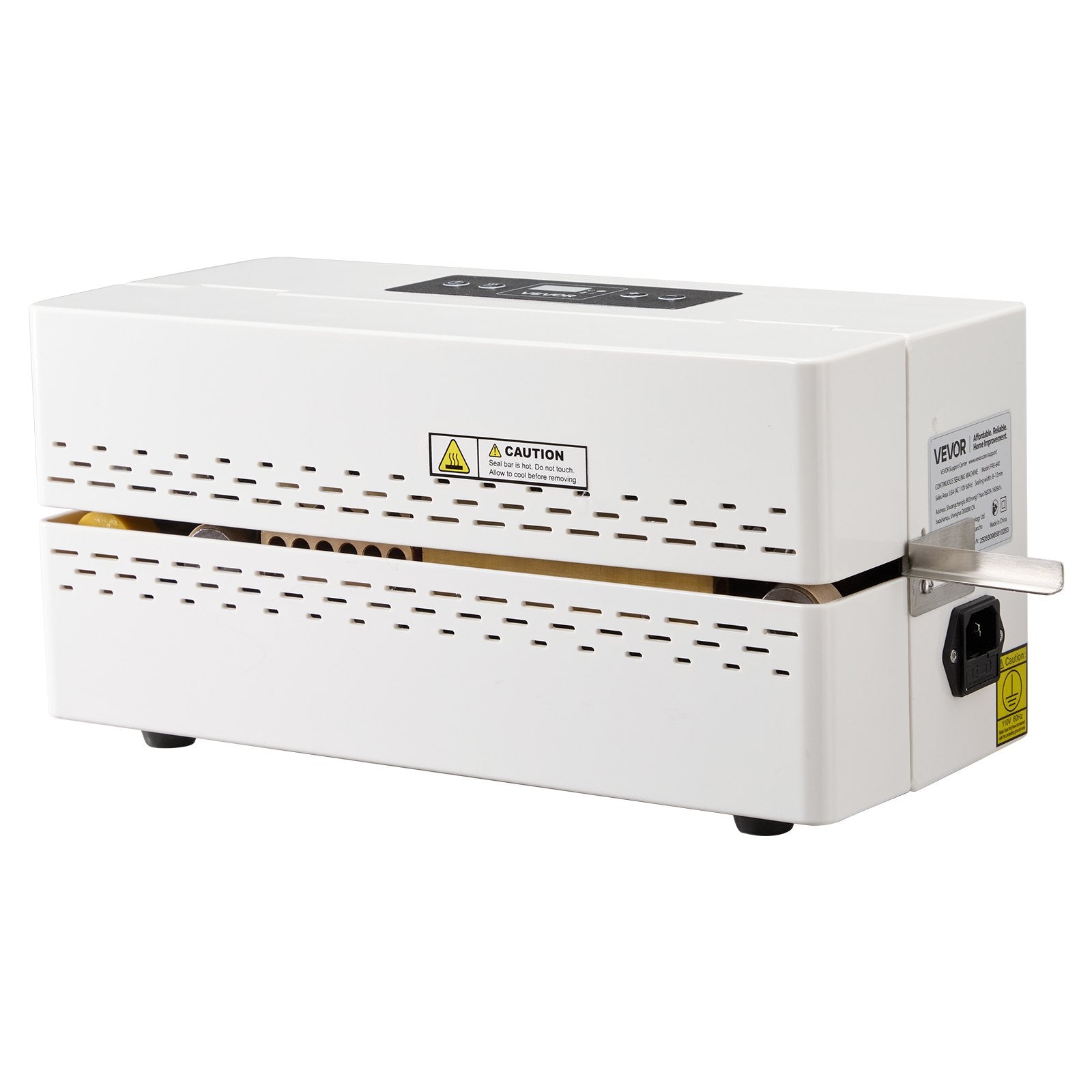 Continuous Sealing Machine, 8-12 mm Seal Width, Automatic Continuous Band Sealer with Digital Temperature Control, Automatic Shutdown, Portable Heat Sealing Machine for 0.06-0.2 mm Plastic Bags