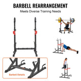 Exercise Benches: VEVOR Squat Power Rack Adjustable Heavy Duty Barbell Weight Bench Press Stand