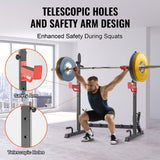 Exercise Benches: VEVOR Squat Power Rack Adjustable Heavy Duty Barbell Weight Bench Press Stand