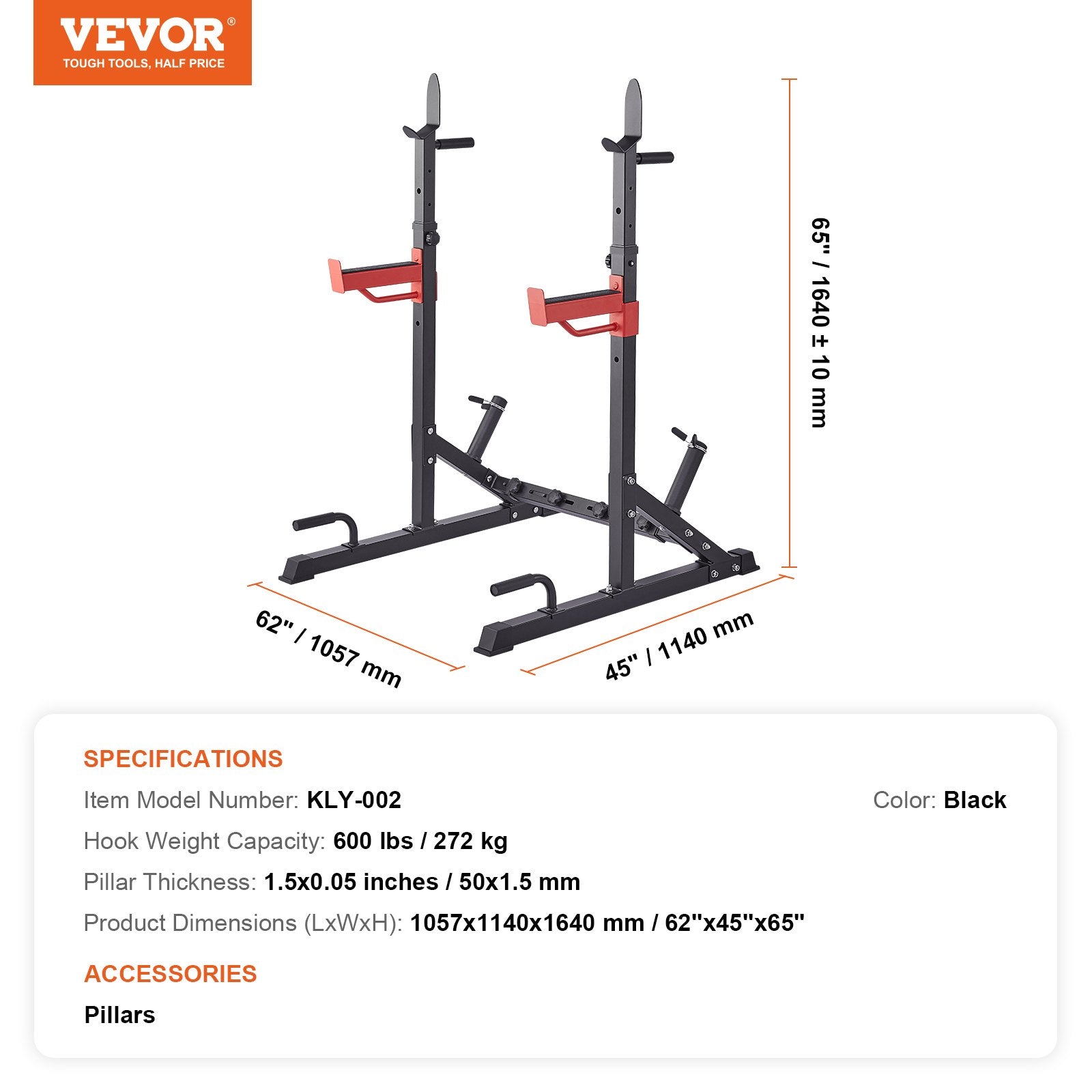 Exercise Benches: VEVOR Squat Power Rack Adjustable Heavy Duty Barbell Weight Bench Press Stand