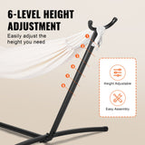 Tents: VEVOR Portable Hammock Stand, 450lbs Capacity Steel Hammock Stand for 2 Person, Heavy Duty Adjustable Hooks Hammock Frame Fits 9.5-12.6 ft Hammocks, Space Saving with Carrying Bag for Outdoor or Indoor