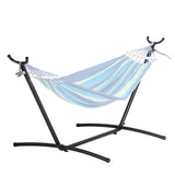 Tents: VEVOR Portable Hammock Stand, 450lbs Capacity Steel Hammock Stand for 2 Person, Heavy Duty Adjustable Hooks Hammock Frame Fits 9.5-12.6 ft Hammocks, Space Saving with Carrying Bag for Outdoor or Indoor