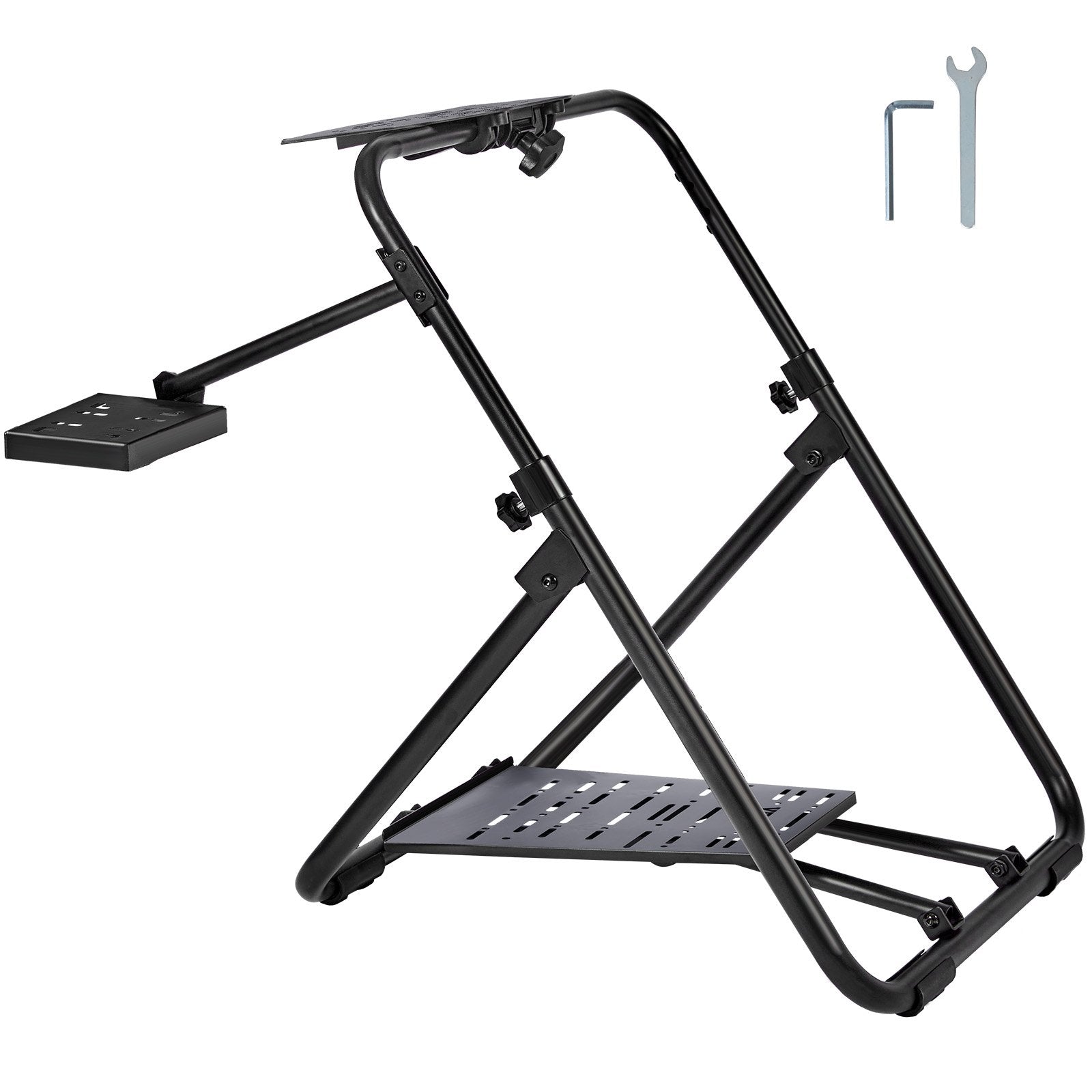Gaming Chairs: VEVOR Foldable Racing Steering Wheel Stand, Height Adjustable Universal Base Compatible with Logitech & Thrustmaster Racing Wheel and Pedal, Heavy-duty Frame Standard GT/Formula Seating Portable