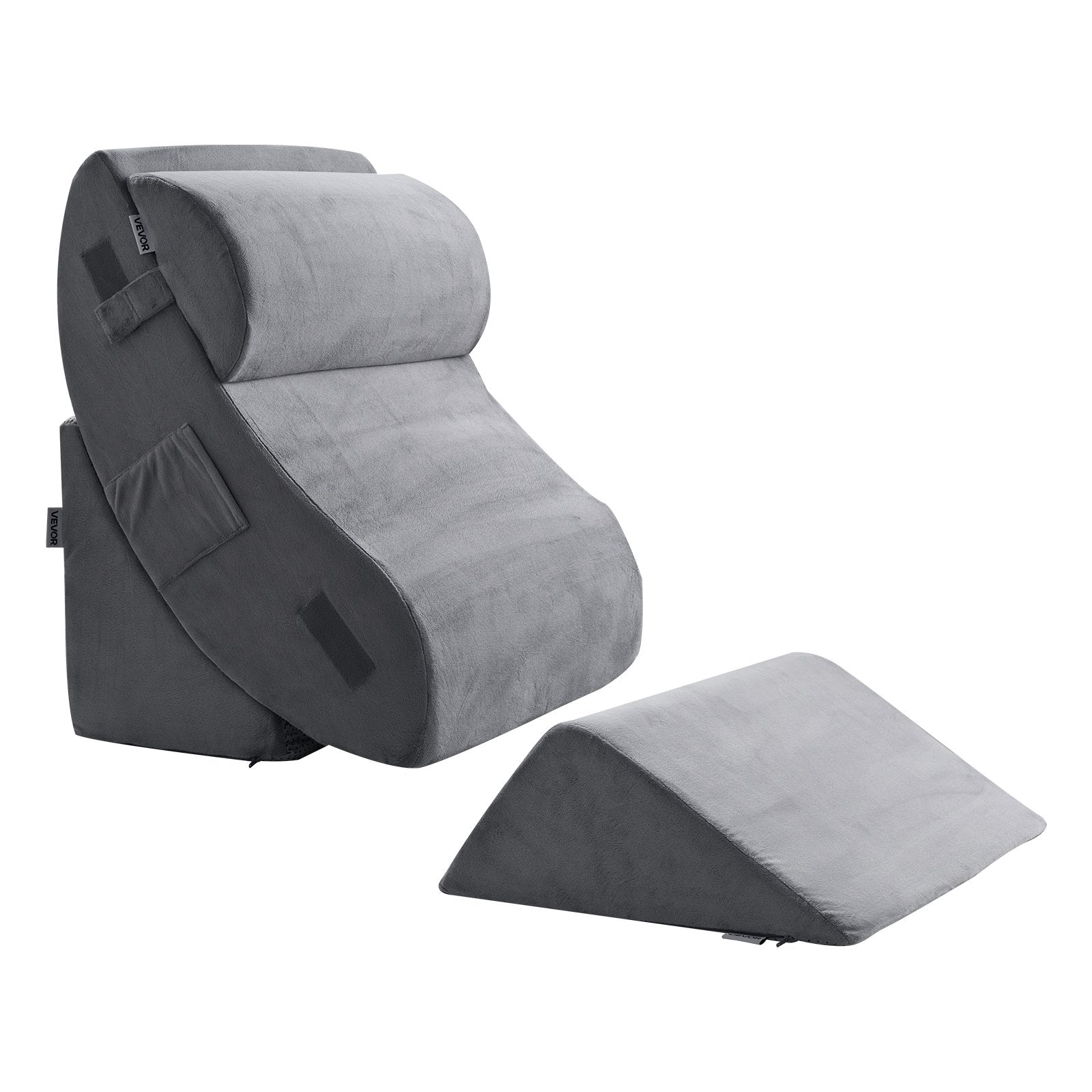 Cat Bowls, Feeders & Waterers: VEVOR Wedge Pillow for Sleeping, 4 Pcs Adjustable Orthopedic Bed Wedge Set, Support Leg Neck Shoulder, Post Surgery Pillow for Back Pain, Acid Reflux, Snoring Relief, Sitting up in Bed, Dark Grey