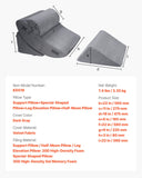 Cat Bowls, Feeders & Waterers: VEVOR Wedge Pillow for Sleeping, 4 Pcs Adjustable Orthopedic Bed Wedge Set, Support Leg Neck Shoulder, Post Surgery Pillow for Back Pain, Acid Reflux, Snoring Relief, Sitting up in Bed, Dark Grey