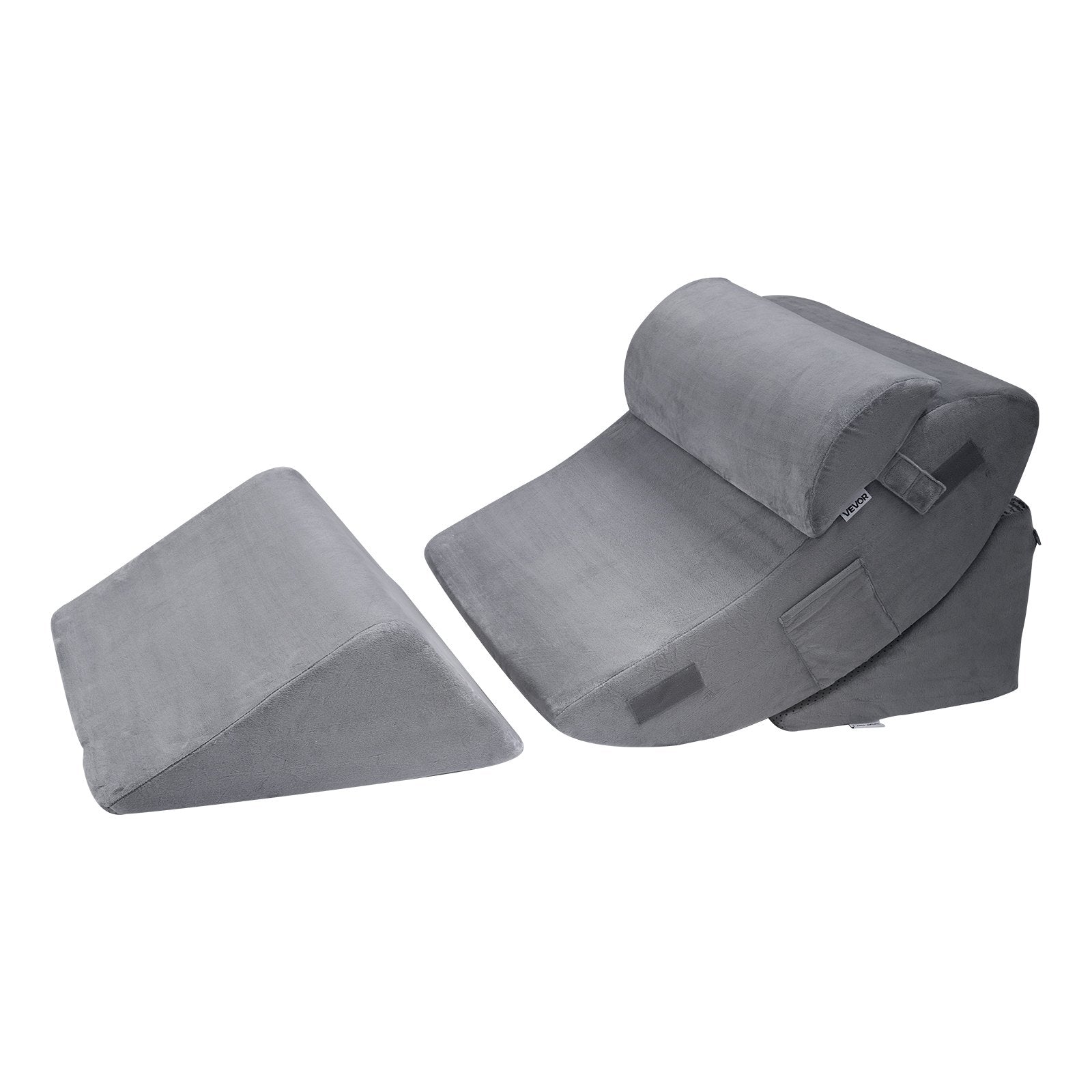 Cat Bowls, Feeders & Waterers: VEVOR Wedge Pillow for Sleeping, 4 Pcs Adjustable Orthopedic Bed Wedge Set, Support Leg Neck Shoulder, Post Surgery Pillow for Back Pain, Acid Reflux, Snoring Relief, Sitting up in Bed, Dark Grey