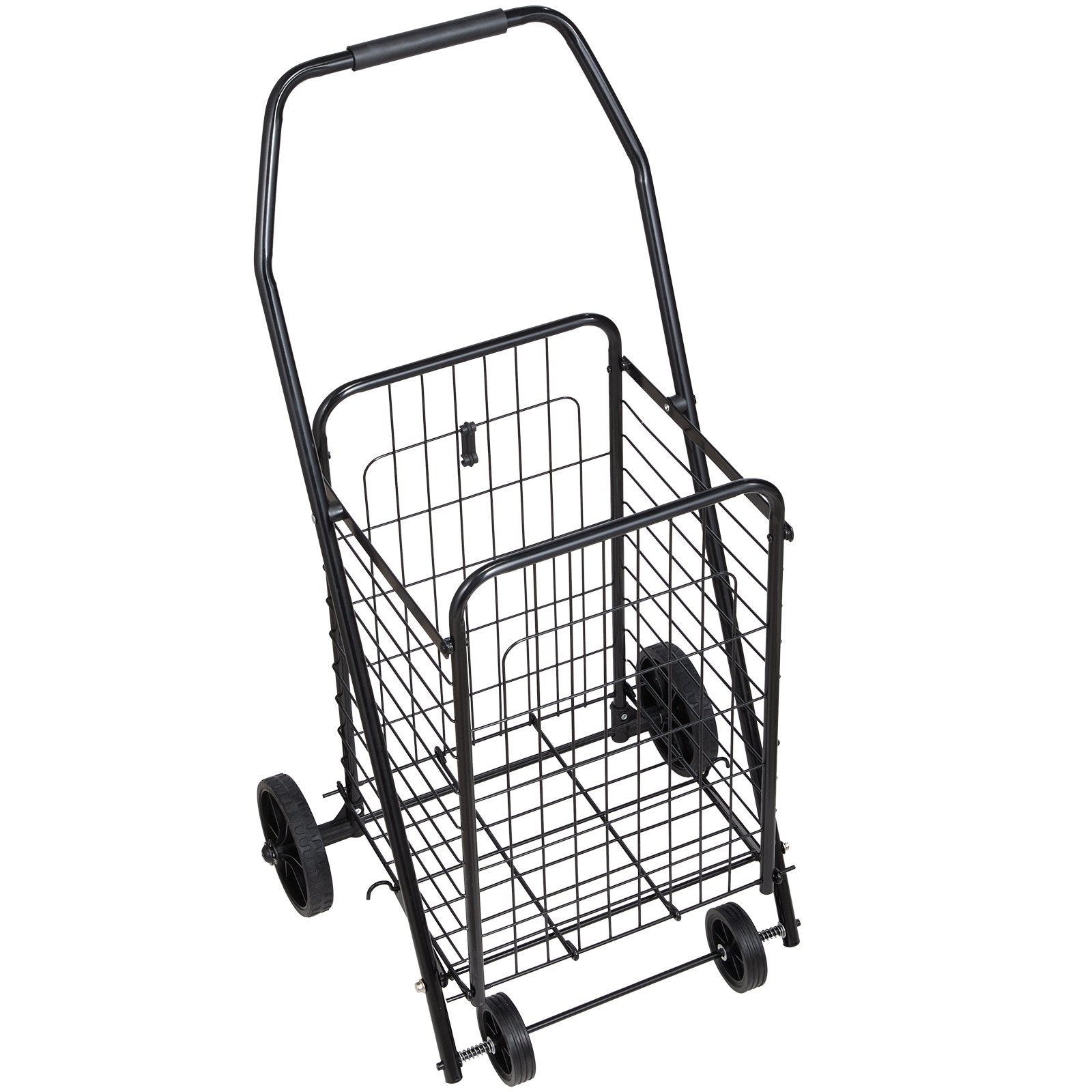 Cat Scratchers: VEVOR Shopping Cart, Folding Grocery Utility Cart with Swivel Wheels, 40.8 kg Large Load Capacity, Heavy Duty Rolling Laundry Basket Butler for Laundry, Shopping, Camping, Grocery, Luggage, Black
