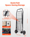 Cat Scratchers: VEVOR Shopping Cart, Folding Grocery Utility Cart with Swivel Wheels, 40.8 kg Large Load Capacity, Heavy Duty Rolling Laundry Basket Butler for Laundry, Shopping, Camping, Grocery, Luggage, Black
